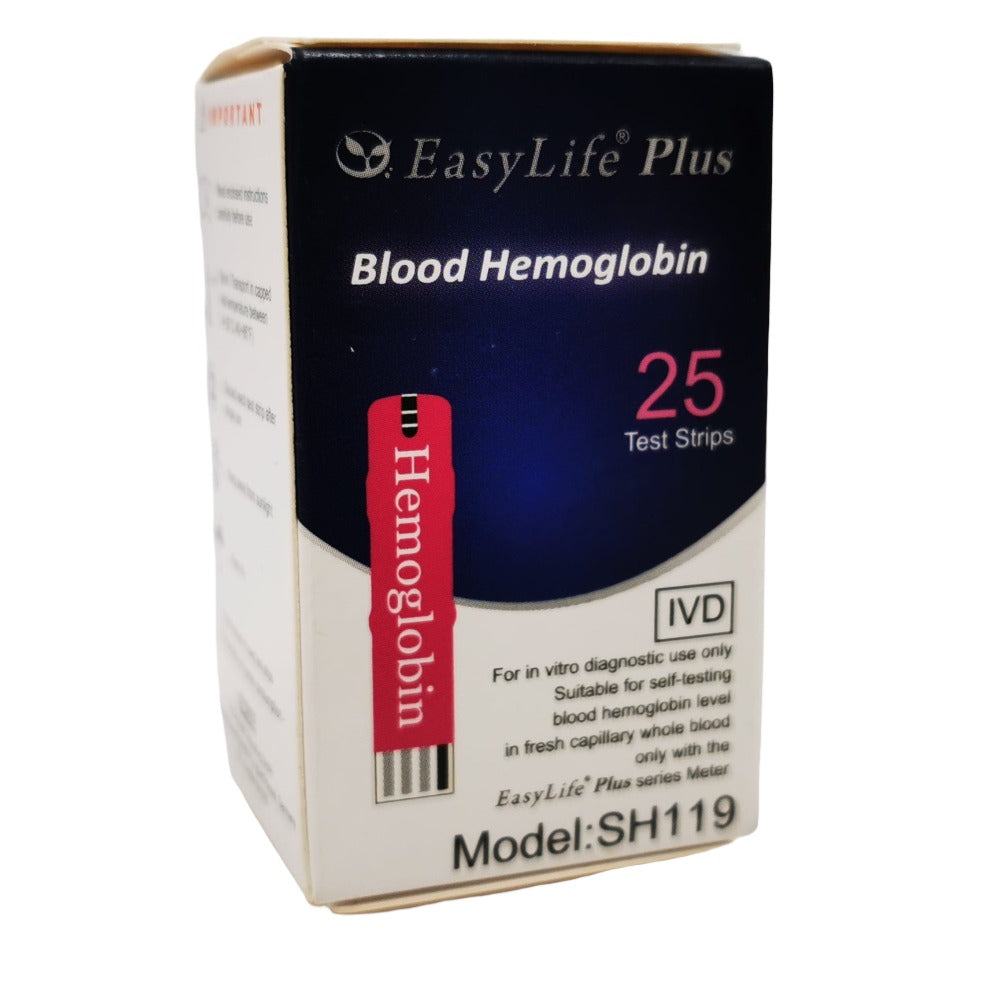 25 EASYLIFE PLUS Blood Haemoglobin Strips.