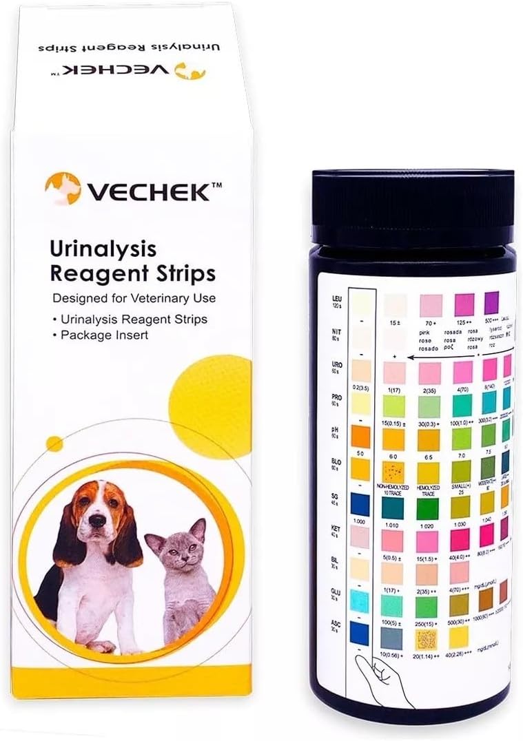 VECHEK 11 Parameter Urine Test Strips For Vets And Pets URS Pot Of 25 Urine Strips